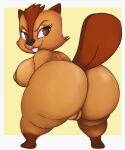  absurd_res animal_genitalia anthro beaver betsy_(zooba) big_butt breasts butt capikeeta female genitals hi_res huge_butt looking_back mammal nipples pussy rodent solo zooba 