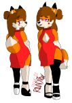  anthro asian_clothing brotha&#039;s canid canine clothing female fox hi_res high_heels mammal rodney_(brotha&#039;s) simple_background solo 