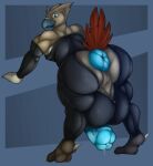  absurd_res accipitrid accipitriform anal anthro anus avian balls big_balls big_butt big_muscles big_penis bird blithz blue_background blue_penis bodily_fluids brown_body buteo butt chickenhawk clothing cum cum_on_penis feathers genital_fluids genitals hi_res huge_balls huge_butt huge_muscles huge_penis lykim lykimowl male male/male muscular penis puffy_anus red-tailed_hawk red_tail rubber rubber_clothing rubber_suit simple_background solo thick_penis 