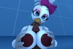  2022 3:2 3d_(artwork) 3d_animation animated animatronic areola avian big_areola big_breasts bird blue_eyes bow breast_play breasts chica_(fnaf) chicken digital_media_(artwork) duo eyebrows eyelashes female five_nights_at_freddy&#039;s five_nights_at_freddy&#039;s:_security_breach galliform gallus_(genus) genitals glamrock_chica_(fnaf) hand_on_breast kraotik lipstick loop machine makeup male male/female nipples one_eye_closed penis phasianid pink_bow robot scottgames sex short_playtime solo titfuck video_games wink 