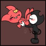  1:1 age_difference anthro autotailjob bendy_and_the_ink_machine bendy_the_dancing_demon black_body blush bodily_fluids bow_tie clothing cum cunnilingus demon digital_drawing_(artwork) digital_media_(artwork) duo erection eyes_closed fangs female fleischer_style_toon genital_fluids genitals gloves handwear hi_res holding_up humanoid lifted lifting male male/female masturbation muffinlewds not_furry nude one_eye_closed oral penis pussy red_body red_skin satina satina_wants_a_glass_of_water sex simple_background tail_fetish tail_masturbation tail_play tail_sex tailjob tongue toony vaginal video_games wings young younger_female 