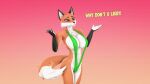  16:9 2022 3d_(artwork) 4k 5_fingers absurd_res alice_(gold97fox) alternate_version_at_source anthro black_body black_fur black_nose blue_eyes canid canine cheek_tuft chest_tuft clothing digital_media_(artwork) facial_tuft female fingers fox fur gold97fox green_clothing hi_res mammal orange_body orange_fur simple_background solo source_filmmaker text tuft white_body white_fur widescreen 