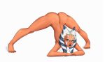  ahsoka_tano alien alien_humanoid ass_up blue_eyes breasts butt eyelashes facial_markings feet female head_markings hi_res humanoid jack-o&#039;_pose lekku_(anatomy) looking_at_viewer markings not_furry nude orange_body orange_skin pose solo star_wars togruta zelles 