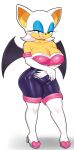  absurd_res anthro bedroom_eyes big_breasts breasts chiropteran cleavage clothed clothing coldarsenal female hi_res high_heels mammal narrowed_eyes rouge_the_bat seductive sega simple_background solo sonic_the_hedgehog_(series) white_background 