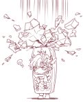  1boy ? battle_tendency caesar_anthonio_zeppeli cellphone chibi facial_mark feather_hair_ornament feathers hair_ornament headband huan_li jojo_no_kimyou_na_bouken lineart monochrome nokia_(company) parody phone rock scene_reference solo triangle_print 