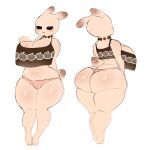  absurd_res anthro big_butt breasts butt cleavage clothed clothing female hi_res huge_butt lagomorph lefantis leporid mammal rabbit simple_background thong underwear white_background 