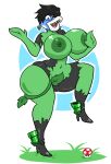  2019 absurd_res alternate_species bayonetta bayonetta_(character) big_breasts black_hair breasts clothing ear_piercing elemental_creature eyewear female flora_fauna glasses grass green_body hair hi_res high_heels huge_breasts leaf lewdsona looking_down mario_bros navel nintendo nipples not_furry on_one_leg open_mouth piercing piranha_plant plant sharp_teeth simple_background solo standing surprise teeth thick_thighs torn_clothing transformation video_games white_background wide_hips 