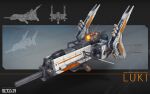  cockpit commentary concept_art engine english_text flying glowing highres kypcaht logo machinery mechanical military military_vehicle no_humans realistic science_fiction shadow space_craft star_conflict starfighter vehicle_focus 