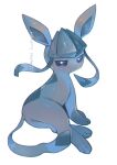  blue_eyes closed_mouth commentary_request full_body glaceon grey_background highres kikuyoshi_(tracco) looking_at_viewer no_humans pokemon pokemon_(creature) signature solo toes 