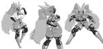  2022 anthro blush breasts butt elvyra_(mazen234) eyes_closed female fighting_pose greyscale lopunny monochrome nintendo pok&eacute;mon pok&eacute;mon_(species) pose solo thick_thighs video_games warren_aeolus 