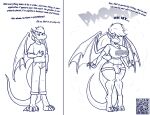  2021 anthro before_and_after big_breasts bottomwear breast_growth breasts bulge butt butt_expansion clothing daniel_kay dialogue digitigrade dragon english_text expansion gender_transformation growth gynomorph hair hi_res intersex male membrane_(anatomy) membranous_wings mtg_transformation mti_transformation pants short shorts solo standing surprise text transformation unseen_character wide_hips wings 
