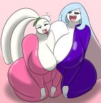  anthro ava_(igph) big_breasts big_butt breast_squish breasts butt cleavage clothed clothing duo female floette hatterene huge_breasts huge_butt igphhangout jumpsuit nintendo pok&eacute;mon pok&eacute;mon_(species) slightly_chubby sophia_(igph) squish video_games 
