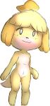  animal_crossing anthro bunnag canid canine canis colored_sketch domestic_dog featureless_chest featureless_crotch female flat_chested fur isabelle_(animal_crossing) mammal nintendo shih_tzu simple_background sketch smile solo standing toy_dog video_games white_background yellow_body yellow_fur 