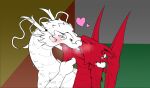  &lt;3 ambiguous_gender bhutan_flag bodily_fluids dragon drooling duo eyes_closed feral french_kissing hi_res iegs9 kissing saliva welsh_flag 