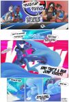  alolan_ninetales anthro big_breasts blue_body blue_fur breasts camel_toe comic dialogue facial_hair female feral fight fur hi_res human male mammal mega_evolution mega_lopunny mustache nintendo pok&eacute;mon pok&eacute;mon_(species) regional_form_(pok&eacute;mon) thekite under_boob video_games 