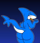  anthro fin fish male marine nimble_(toongstar) shark solo tagme thick_tail toongstar wide_hips 