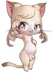  anthro balls bunnag cat_busters chrona_(cat_busters) domestic_cat drill_curls felid feline felis foreskin genitals hair hi_res looking_at_viewer male mammal navel nipples nude penis simple_background smile solo unretracted_foreskin whiskers white_background 