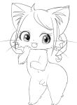  anthro balls bunnag cat_busters chrona_(cat_busters) cute_fangs domestic_cat drill_curls felid feline felis foreskin genitals girly hair looking_away male mammal nude open_mouth penis simple_background sketch solo standing thick_thighs unretracted_foreskin white_background 