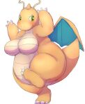 anthro big_breasts breasts bunnag colored_sketch dragonite featureless_breasts female membrane_(anatomy) membranous_wings nintendo on_one_leg orange_body orange_scales overweight overweight_anthro overweight_female pok&eacute;mon pok&eacute;mon_(species) scales simple_background sketch solo standing video_games white_background wings 