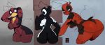  absurd_res anthro arthropod bee bent_over breasts butt clothed clothing deadpool digital_media_(artwork) female goonie-san hi_res hymenopteran insect leaning leaning_forward looking_at_viewer looking_back marvel mercy_(goonie-san) presenting presenting_hindquarters raised_tail rear_view red_clothing simple_background solo standing thick_thighs tight_clothing tight_fit unzipped 