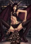  demon high_heels horns melt_up monster pointy_ears thigh_highs wings 