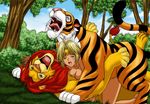  1girl aisha_clanclan aladdin anal bestiality blonde_hair crossover disney double_penetration eyes_closed from_behind grass group_sex lion long_hair nude open_mouth outdoors outlaw_star outside pointy_ears rajah sex simba sky tail the_jungle_book the_lion_king tiara tiger tree trees vaginal 