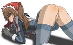  alicia_melchiott all_fours anus ass beesama bent_over blush brown_eyes brown_hair clenched_teeth duplicate gloves headdress hou_(hachiyou) long_hair looking_back military military_uniform no_panties pubic_hair pussy senjou_no_valkyria senjou_no_valkyria_1 tears teeth thighhighs top-down_bottom-up twintails uncensored uniform 