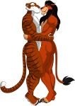  5_toes absurd_res anthro barefoot butt claws disney duo embrace eye_contact feet felid hi_res hug humanoid_feet lion looking_at_another male male/male mammal muscular nude pantherine scar_(the_lion_king) shere_khan sparksstars the_lion_king tiger toes 