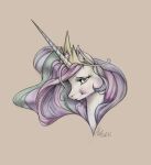  absurd_res alex_tsvik anthro colored crown cute_expression equid equine female friendship_is_magic hasbro hi_res horn mammal my_little_pony portrait princess princess_celestia_(mlp) royalty smile solo winged_unicorn wings 