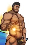  1boy abs alternate_skin_color bara beard bikini_briefs blue_male_underwear bulge covered_penis dark-skinned_male dark_skin dungeon_and_fighter facial_hair large_pectorals lowres male_focus male_priest_(dungeon_and_fighter) male_pubic_hair male_underwear mature_male multicolored_hair muscular muscular_male mustache navel navel_hair nipples pectorals powering_up pubic_hair ryans short_hair sideburns solo stomach streaked_hair thick_thighs thighs topless_male underwear underwear_only white_hair 
