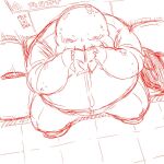  1:1 2016 anthro belly book bottomwear clothing cthulhu cthulhu_mythos h.p._lovecraft kemono male overweight overweight_male pants reading shirt sitting sketch solo topwear totemoii_029 