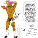  &copy; 1:1 2007 2_toes 3_fingers 3_toes 4_fingers abs anthro antlers bell black_speedo bottomless bottomless_male bovid brown_body brown_fur capreoline caprine cervid clothed clothing dialogue dildo duo embrace eunuch eustache feet fingers flexing forced fur gender_confusion hair hooves horn hug larger_male leg_hug male male/male mammal moose on_one_leg pink_hair polo_shirt rant rape sex_toy shaved sheep shirt simple_background size_difference smaller_male speech_bubble speedo speedo_only standing swimwear symbol text toes topwear traditional_media_(artwork) wall_of_text white_background white_body white_clothing white_fur white_hair white_shirt white_topwear wool_(fur) 