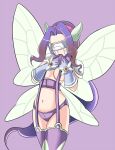  breasts digimon digimon_frontier fairy fairymon highres lingerie navel purple_hair underwear 