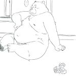  ... 2016 anthro belly biped genitals humanoid_hands kemono male mammal moobs nipples overweight overweight_male penis sitting solo totemoii_029 ursid 