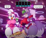  anthro avian big_breasts bird breasts canid canine canis chicken dialogue english_text female five_nights_at_freddy&#039;s five_nights_at_freddy&#039;s:_security_breach food fur galliform gallus_(genus) glamrock_chica_(fnaf) hi_res mammal multicolored_body multicolored_fur phasianid pizza roxanne_wolf_(fnaf) scottgames speech_bubble stunnerpony text thick_thighs two_tone_body two_tone_fur video_games wide_hips wolf 