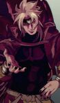  1boy absurdres beckoning black_nails blonde_hair collard_cape dark dio_brando hand_on_hip headband heart highres jojo_no_kimyou_na_bouken jonya male_focus muted_color reaching_out red_eyes solo spiked_hair stardust_crusaders 