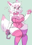  animatronic anthro big_breasts breasts canid canine canis cleavage clothed clothing digital_media_(artwork) eyes_closed female five_nights_at_freddy&#039;s five_nights_at_freddy&#039;s_2 fox fur hair hi_res hook_hand leggings legwear machine mammal mangle_(fnaf) multicolored_body multicolored_fur pawpads paws pink_body pink_clothing pink_fur pink_leggings puppychan48 ribbons robot scottgames simple_background solo topwear two_tone_body two_tone_fur video_games 