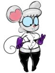  anthro big_breasts breasts buckteeth cartoon_network clothing crossgender dexter&#039;s_laboratory dexter_(dexter&#039;s_laboratory) dunnhier1 eyewear female glasses gloves hair handwear implied_transformation legwear looking_down mammal mouse mtf_crossgender murid murine purple_clothing purple_gloves purple_handwear rodent round_glasses short_stack solo standing teeth thick_thighs thigh_highs white_hair wide_hips 