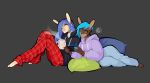  2022 4_toes 5_fingers anthro blue_hair clothed clothing digital_media_(artwork) duo feet female fingers hair ni70 toes 