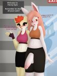  absurd_res anthro balls blush bottomwear canid canine clothed clothed/nude clothing dialogue duo female fox genitals glass_door gym gym_bottomwear gym_clothing gym_shorts gynomorph gynomorph/female hi_res intersex intersex/female lagomorph leporid lexy_(max_draws) looking_at_genitalia looking_at_penis looking_back looking_down mammal max_draws molly_(max_draws) nude open_mouth penis rabbit shorts shy standing text voyeur 