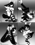 absurd_res anthro bell black_and_white breasts claws collar hi_res hooves line_art male monochrome monster_girl_(genre) navel nude one-punch_man one_(manga) sacrificabominat solo stripes text unnamed_character url 