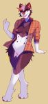  2021 5_fingers anthro areola breasts clothed clothing digital_media_(artwork) eyebrows eyelashes female fingers genitals hair hi_res junebuq junie_cuties looking_at_viewer nipples orange_eyes pussy smile solo 