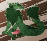  bodily_fluids claws cum daenanguis feral fur genital_fluids genitals green green_body green_fur green_scales hi_res krayxii male penis precum reptile scales scalie 