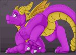  activision ambiguous_gender claws dragon featureless_crotch feral hi_res horn looking_at_viewer looking_back naatti_(artist) pawpads solo spyro spyro_the_dragon video_games 