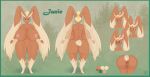 anthro anus athletic big_breasts big_butt blonde_hair breasts butt cinnamomo expressions female genital_shot genitals green_background green_eyes hair hi_res huge_breasts huge_butt hyper hyper_breasts hyper_butt lopunny model_sheet nintendo pok&eacute;mon pok&eacute;mon_(species) puffy_anus pussy simple_background solo video_games 