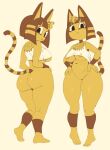 :&lt; animal_crossing ankha_(animal_crossing) anthro areola areola_slip belly bottomless breasts butt clothed clothing domestic_cat egyptian felid feline felis female genitals hand_on_hip looking_back mammal markings multiple_poses navel nintendo pose potbelly pussy slightly_chubby solo striped_markings striped_tail stripes tail_markings under_boob uraeus video_games yuta_agc 