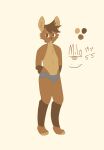  143asdfqq absurd_res anthro briefs briefs_only brown_eyes brown_hair bulge clothing hair hands_behind_back hi_res lagomorph leporid looking_at_viewer male mammal milo_(143asdfqq) multicolored_body rabbit solo underwear 