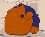  &lt;3 2021 absurd_res big_moobs blush bodily_fluids canid canine canis confusion detailed_background dobermann domestic_dog hi_res lizard_soup male mammal moobs morbidly_obese navel nipples obese overweight pinscher solo sweat tail_motion tailwag weight_gain 