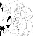  absurd_res alex_kitsune anthro barazoku bergamo bikini_thong canid canine canis clothing dessert first_person_view food hi_res ice_cream looking_at_viewer male mammal outside swimwear thong underwear wolf 
