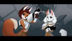  anthro askart canid canine domestic_cat duo felid feline felis female female/female fox mammal portal 